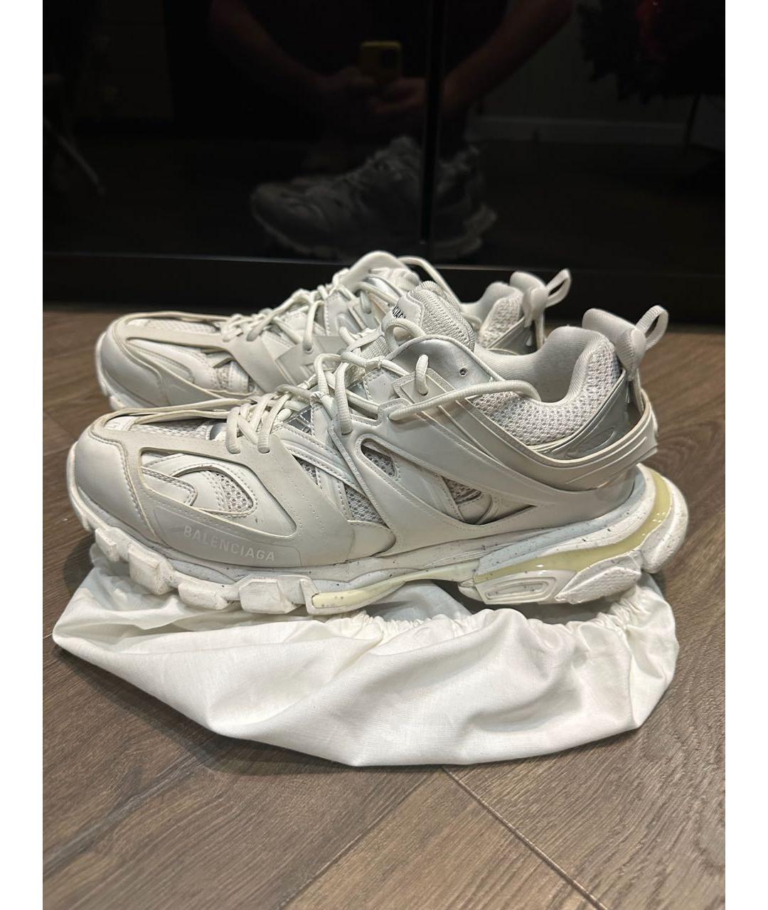 BALENCIAGA Белые текстильные низкие кроссовки / кеды, фото 5