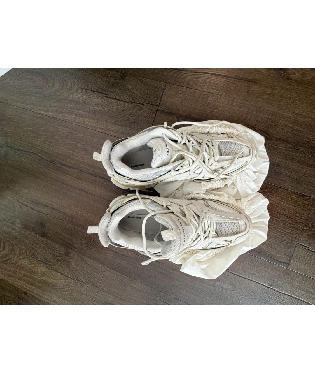 BALENCIAGA Белые текстильные низкие кроссовки / кеды, фото 3