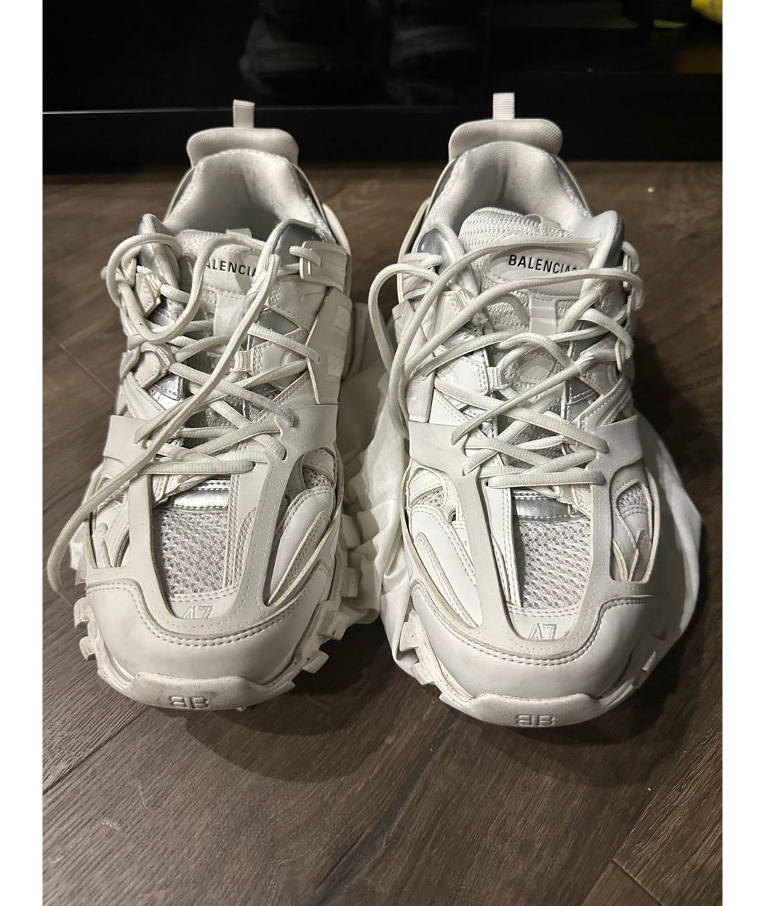 BALENCIAGA Белые текстильные низкие кроссовки / кеды, фото 2