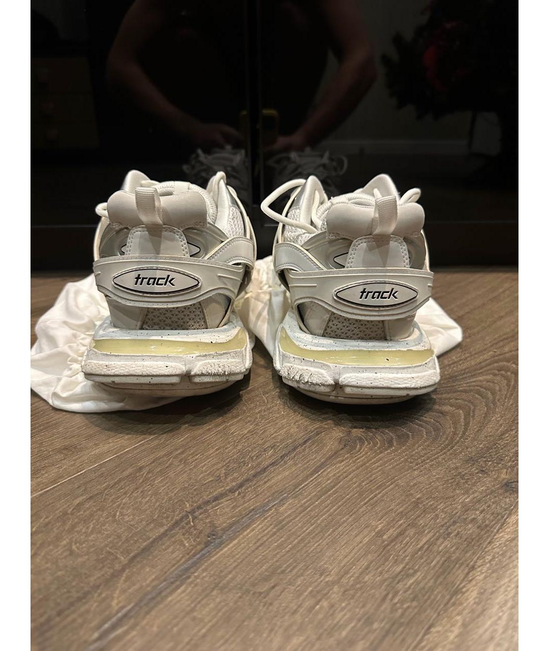 BALENCIAGA Белые текстильные низкие кроссовки / кеды, фото 4