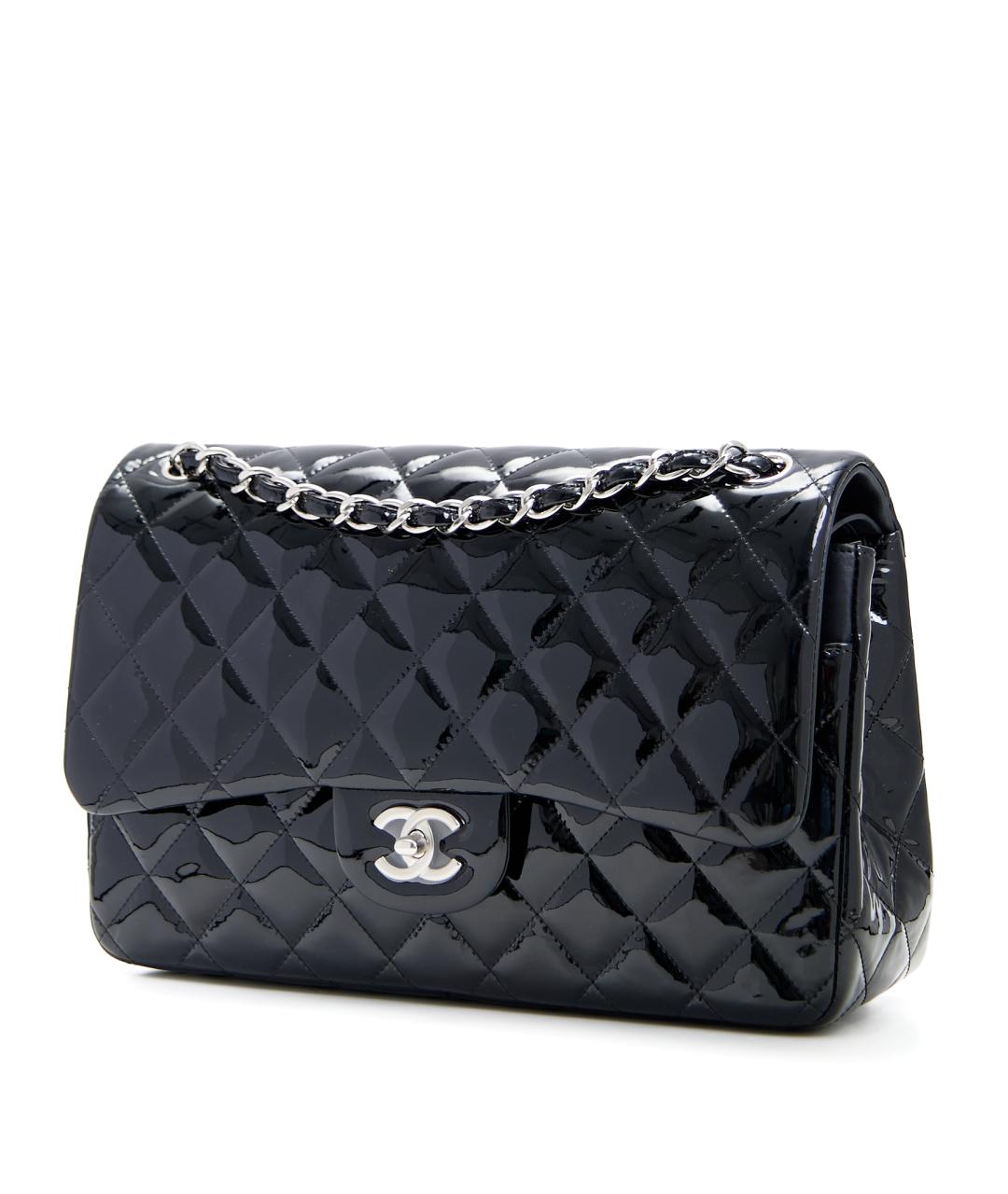 CHANEL Черная сумка через плечо из лакированной кожи, фото 2
