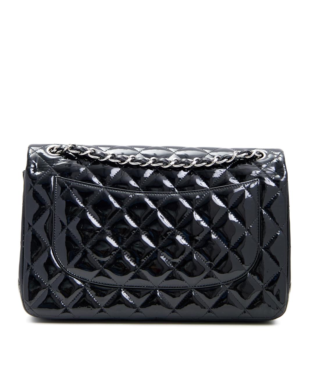 CHANEL Черная сумка через плечо из лакированной кожи, фото 3