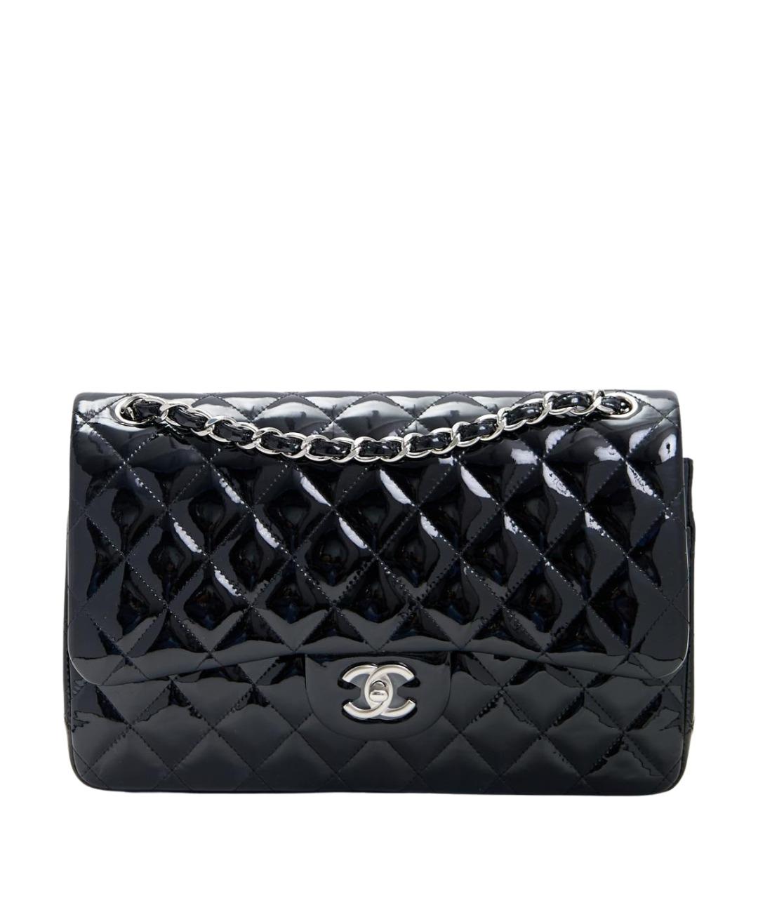 CHANEL Черная сумка через плечо из лакированной кожи, фото 1