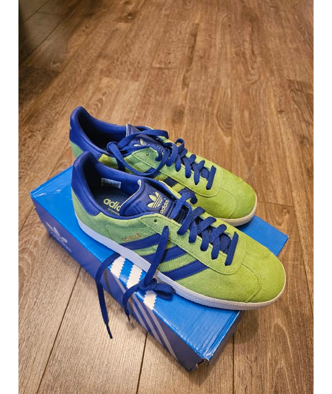 ADIDAS Зеленые замшевые кроссовки, фото 2