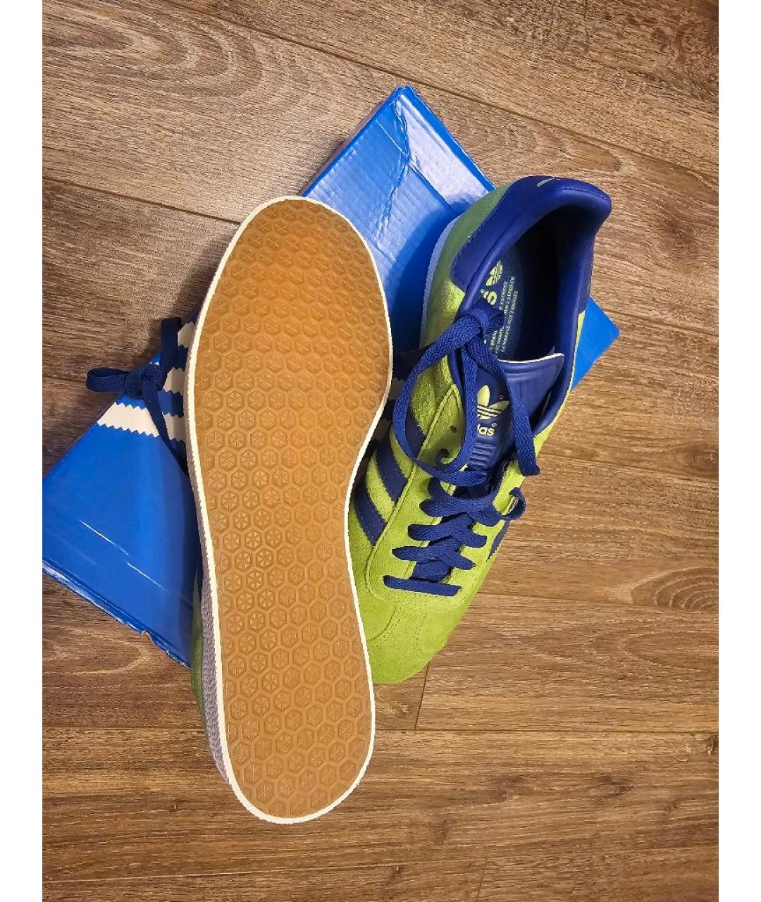 ADIDAS Зеленые замшевые кроссовки, фото 4
