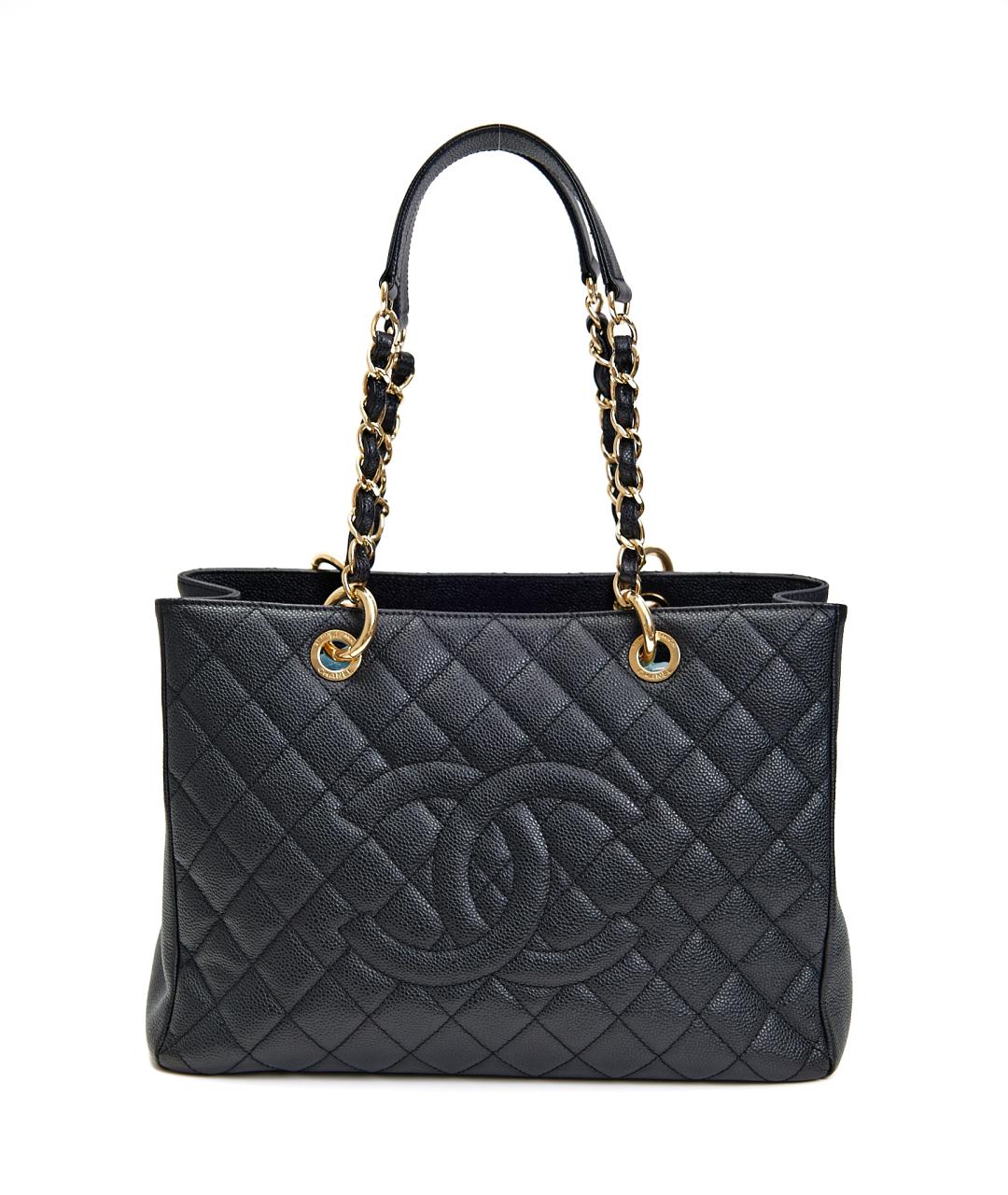 CHANEL Черная кожаная сумка тоут, фото 1