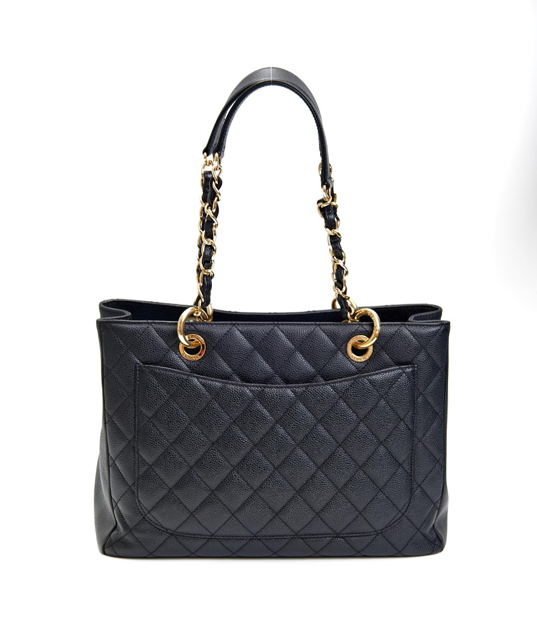 CHANEL Черная кожаная сумка тоут, фото 3