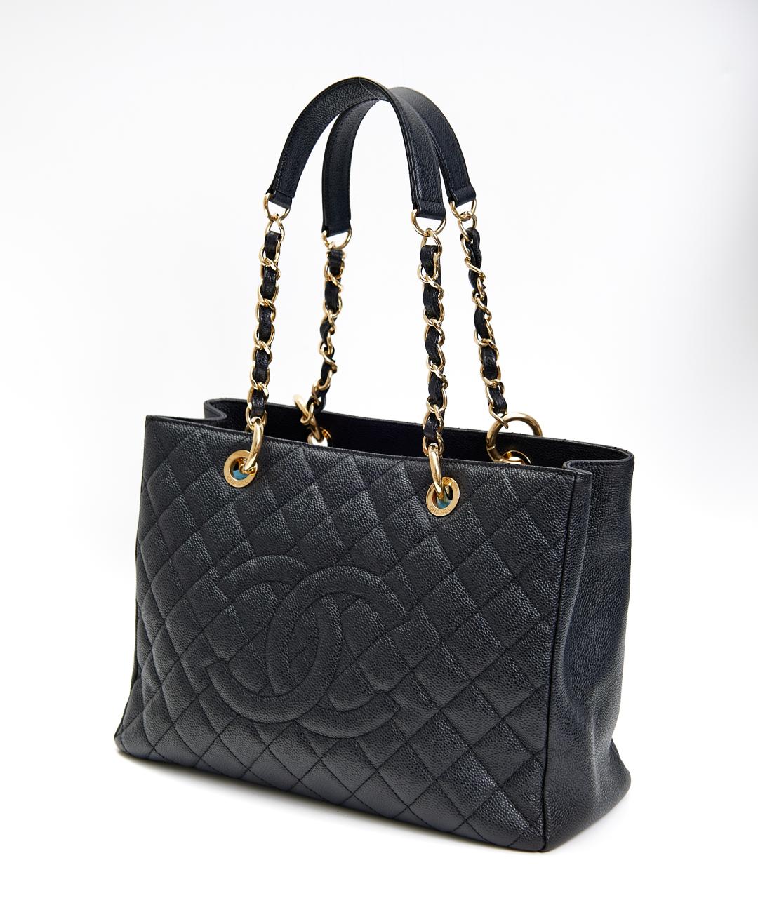 CHANEL Черная кожаная сумка тоут, фото 2