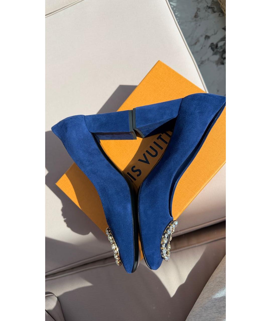 LOUIS VUITTON Синие замшевые туфли, фото 8