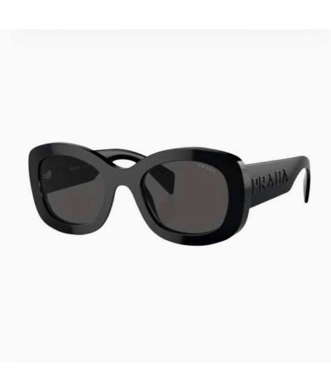 PRADA Черные пластиковые солнцезащитные очки, фото 3