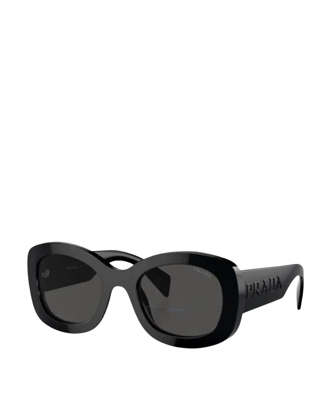 PRADA Черные пластиковые солнцезащитные очки, фото 1