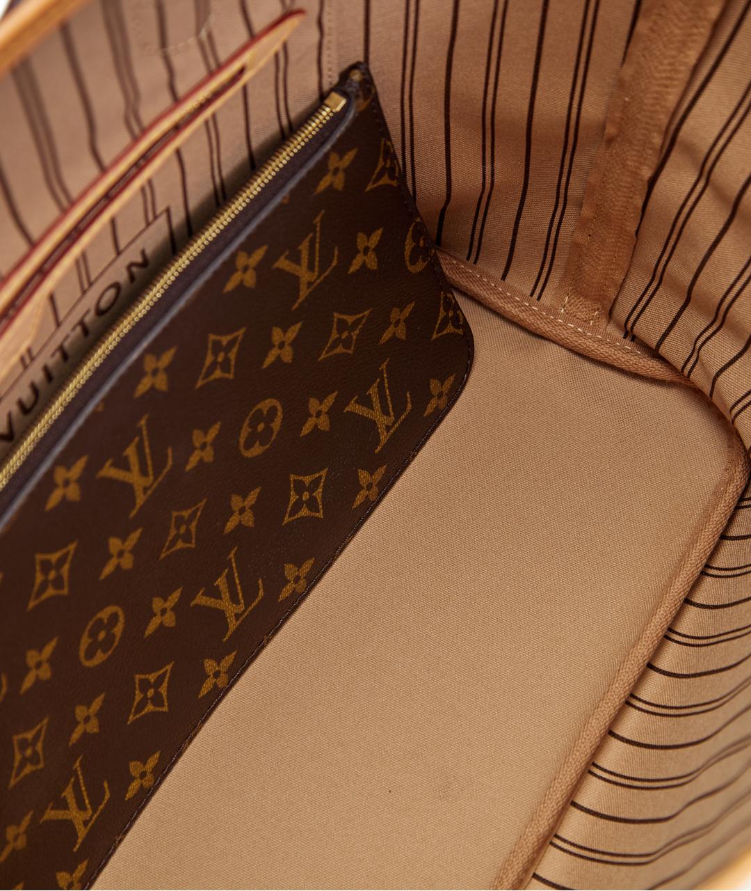 LOUIS VUITTON Коричневая сумка тоут из канвы, фото 4