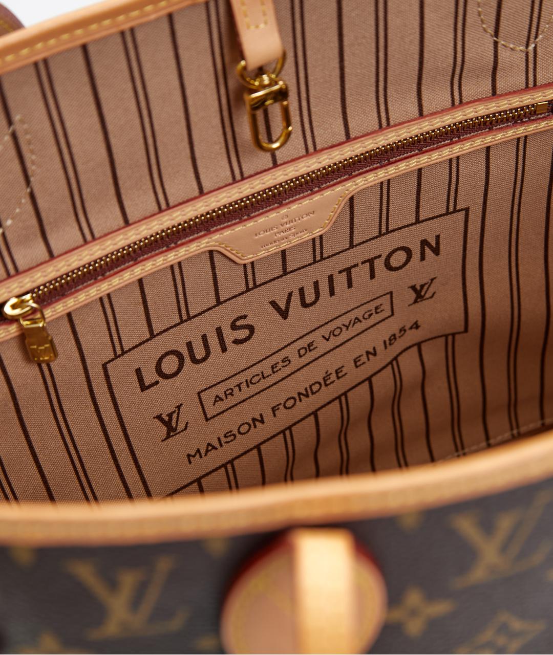 LOUIS VUITTON Коричневая сумка тоут из канвы, фото 5