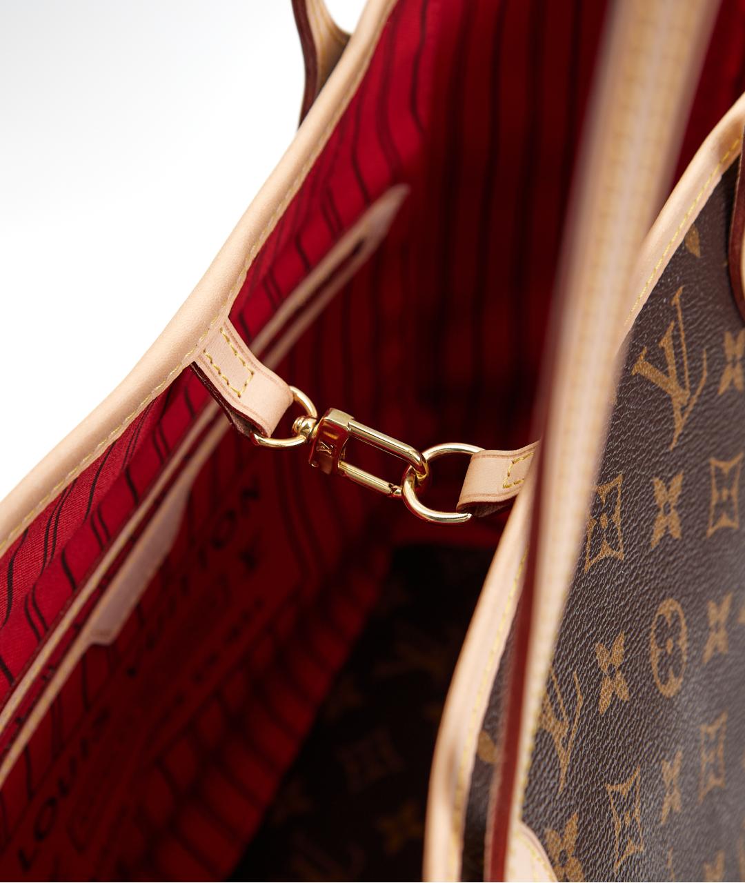 LOUIS VUITTON Коричневая сумка тоут из канвы, фото 6