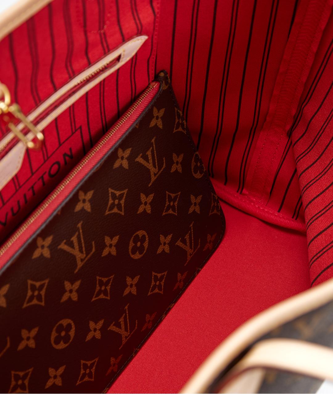 LOUIS VUITTON Коричневая сумка тоут из канвы, фото 5