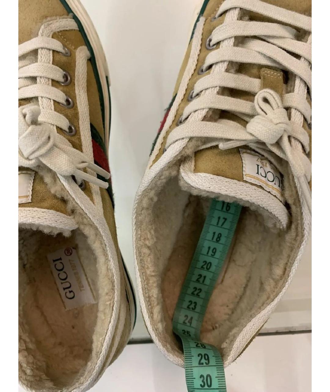 GUCCI Коричневые замшевые кеды, фото 6