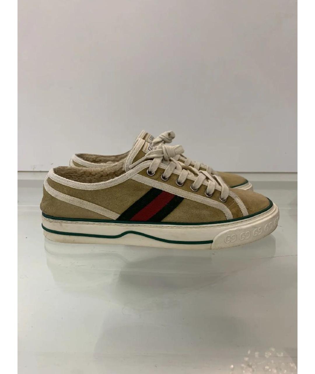 GUCCI Коричневые замшевые кеды, фото 8