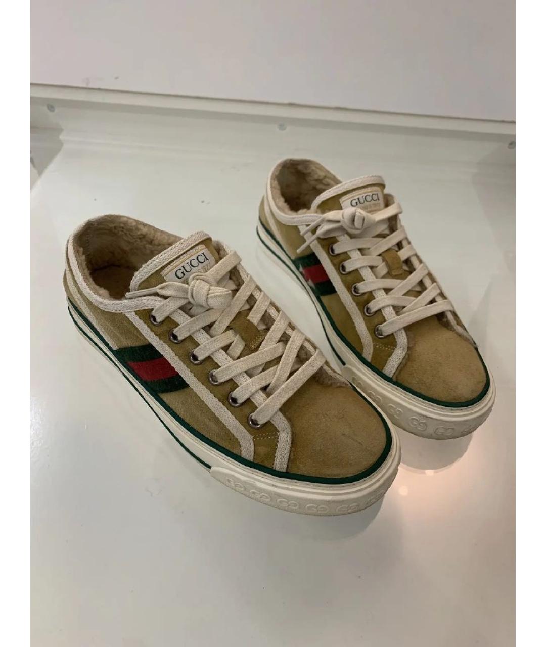 GUCCI Коричневые замшевые кеды, фото 7