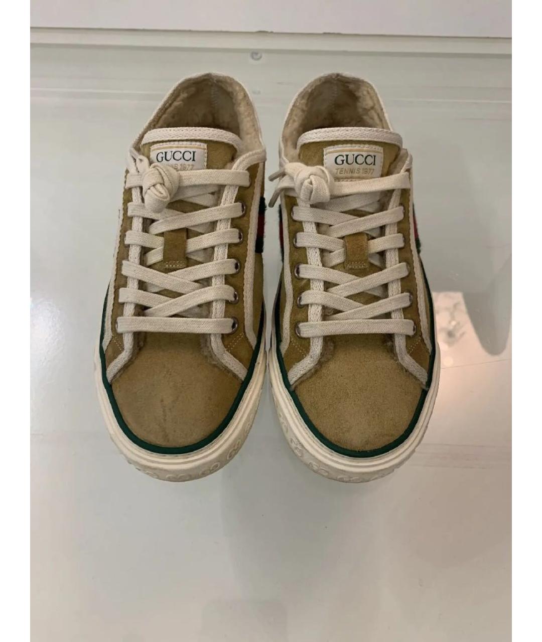 GUCCI Коричневые замшевые кеды, фото 2