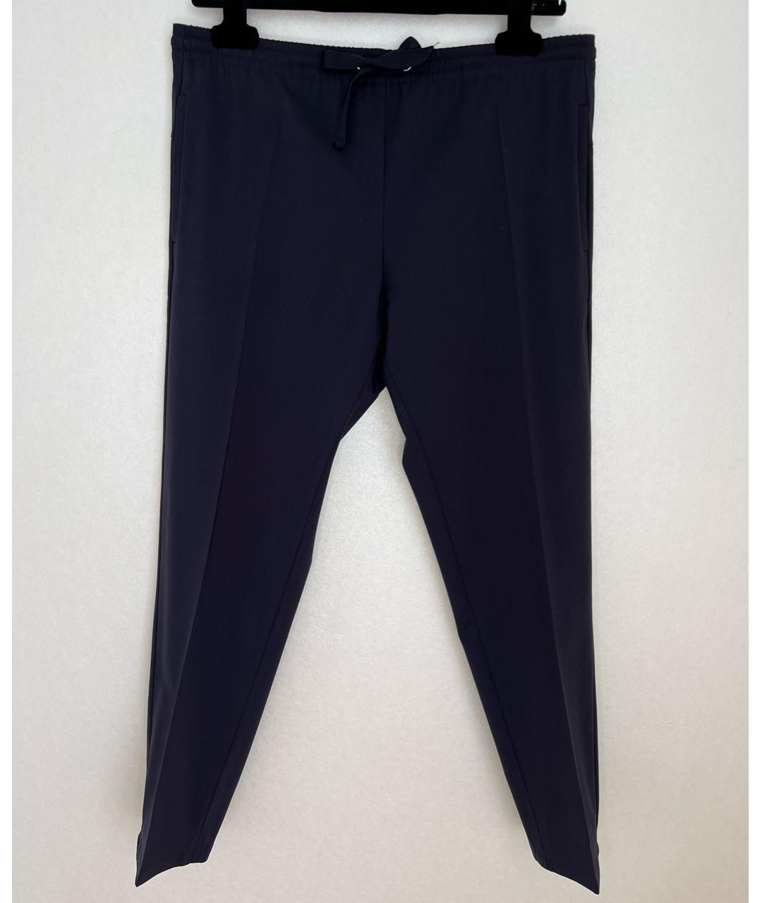 LES COPAINS Темно-синие шерстяные брюки узкие, фото 8