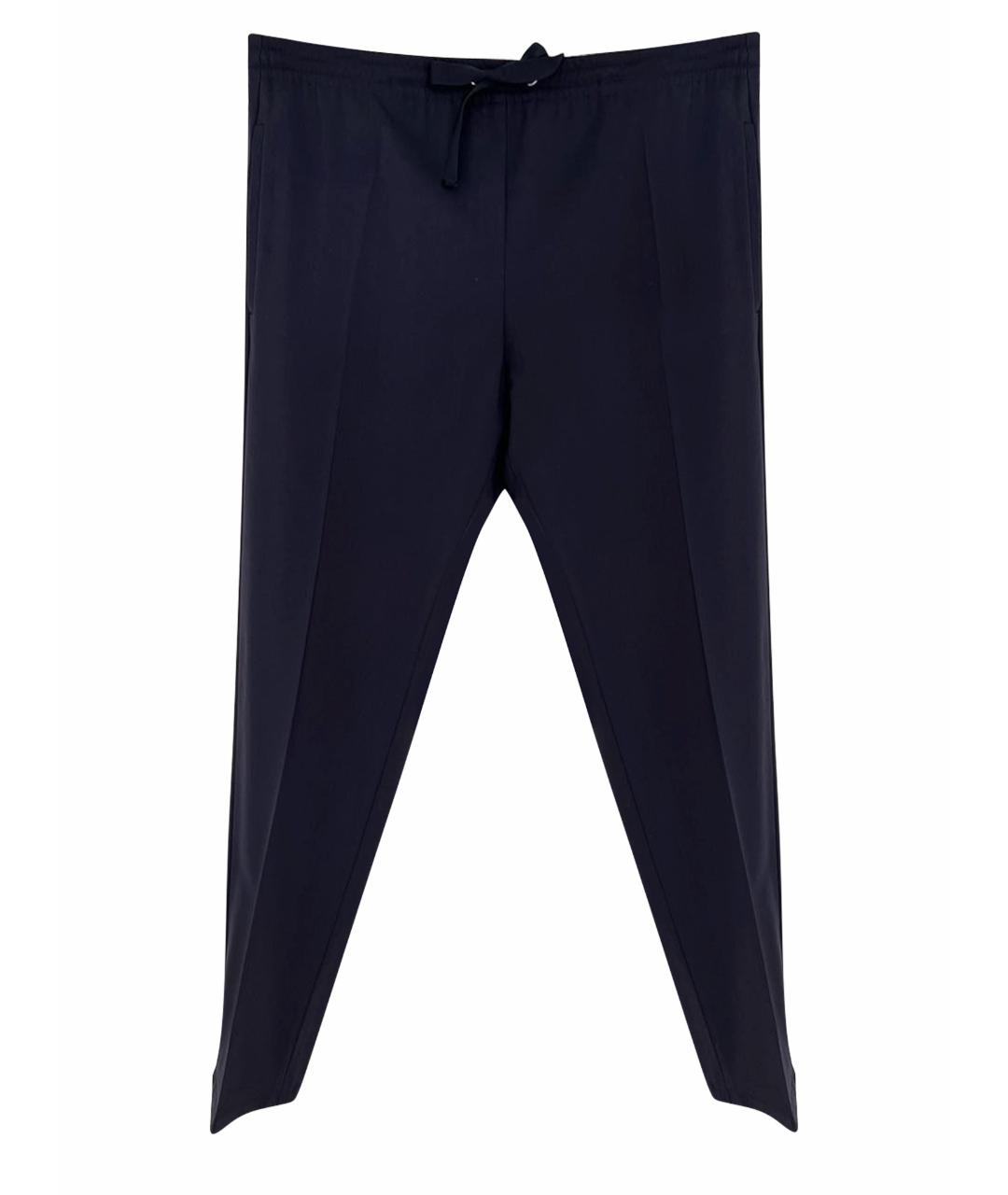 LES COPAINS Темно-синие шерстяные брюки узкие, фото 1