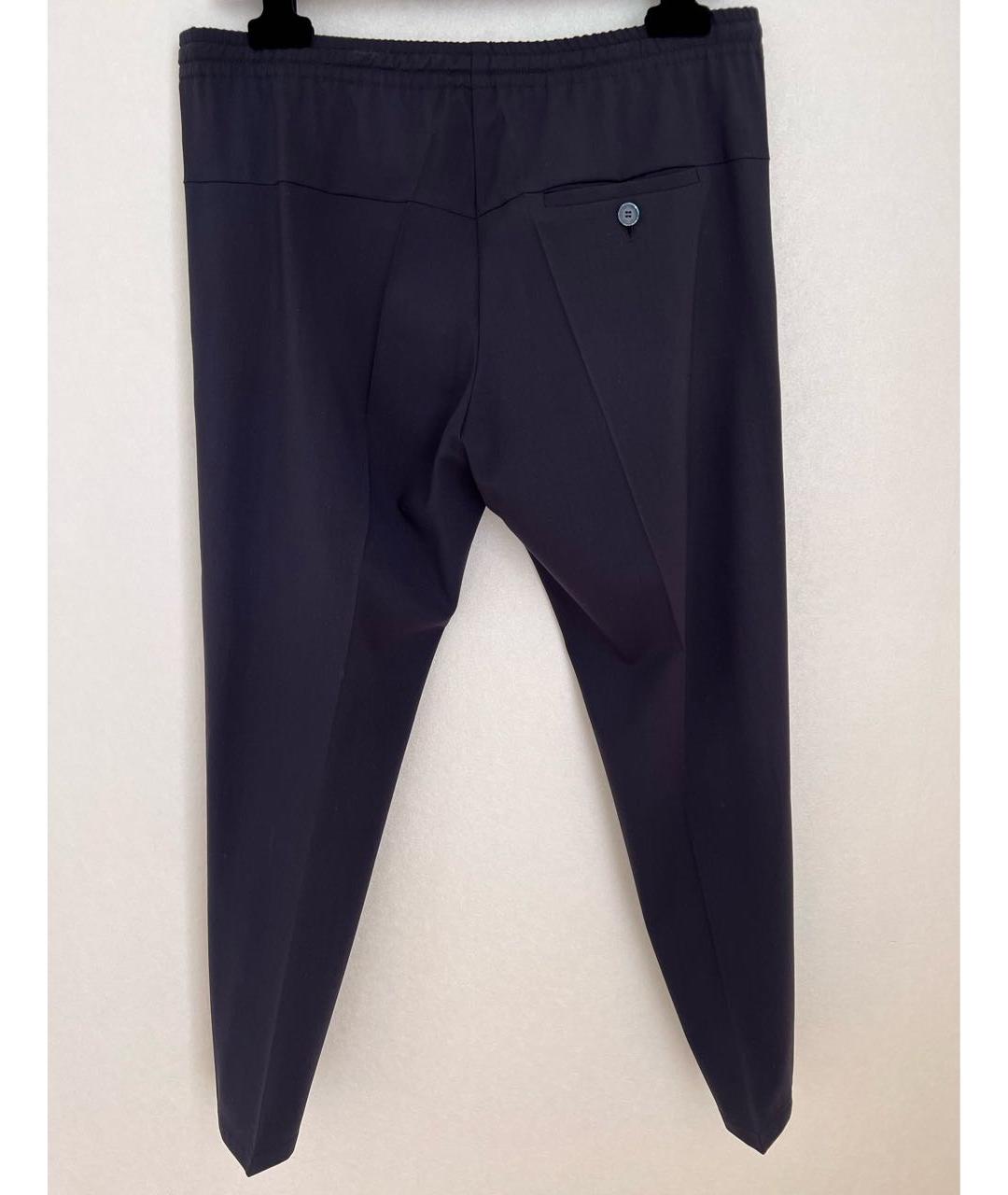 LES COPAINS Темно-синие шерстяные брюки узкие, фото 2