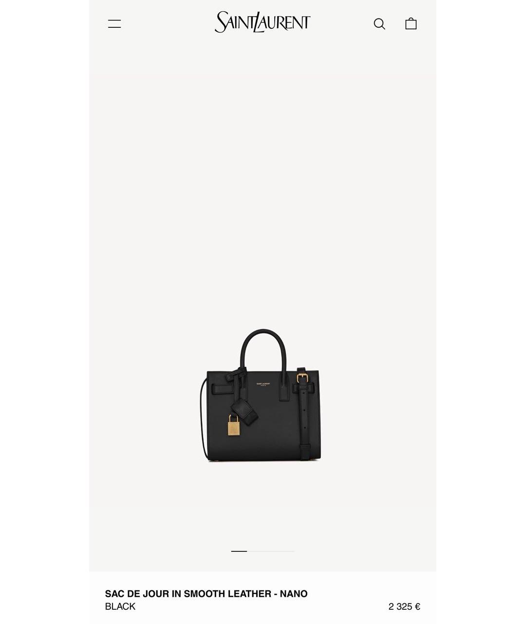 SAINT LAURENT Черная кожаная сумка с короткими ручками, фото 5