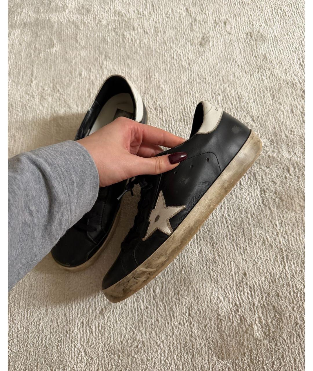 GOLDEN GOOSE Черные кожаные кеды, фото 5