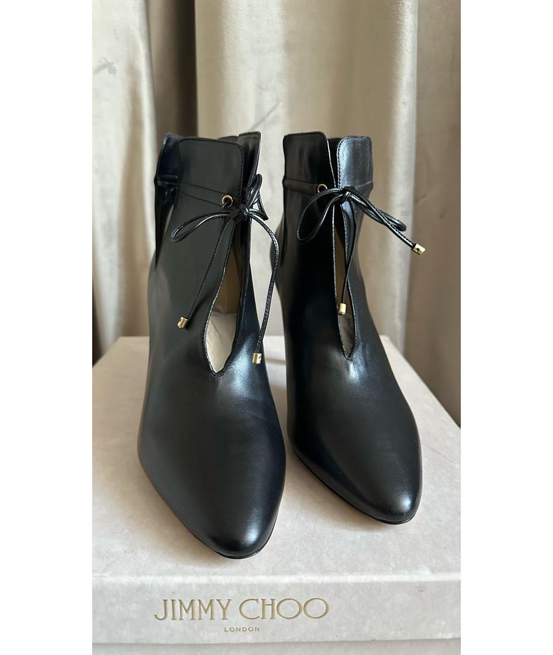 JIMMY CHOO Черные кожаные ботильоны, фото 2