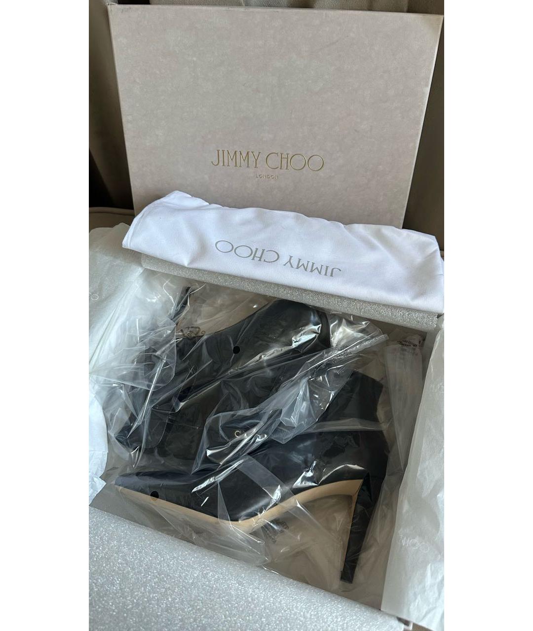 JIMMY CHOO Черные кожаные ботильоны, фото 5