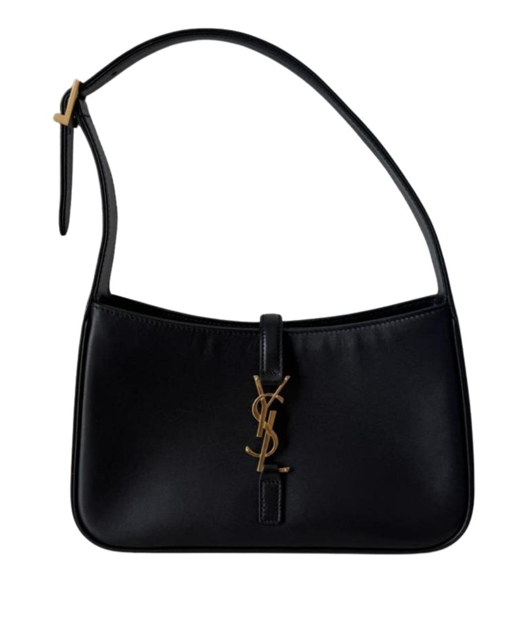 SAINT LAURENT Черная кожаная сумка с короткими ручками, фото 1
