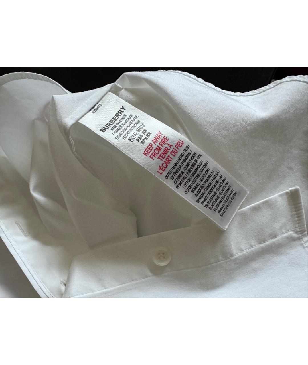 BURBERRY Белая хлопковая рубашка/блузка, фото 6