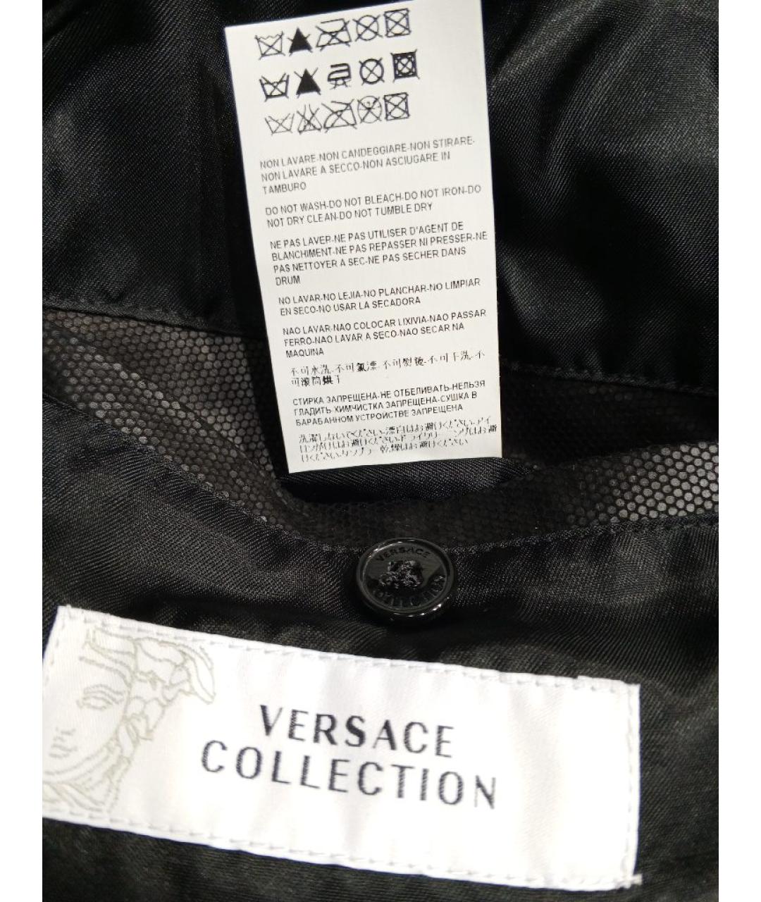 VERSACE COLLECTION Черная кожаная куртка, фото 8