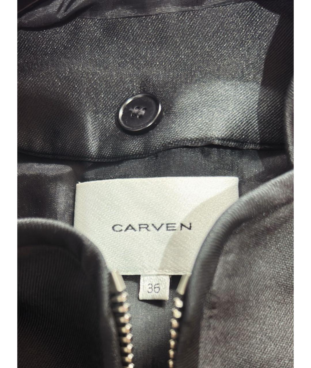 Carven Черное полиэстеровое пальто, фото 5
