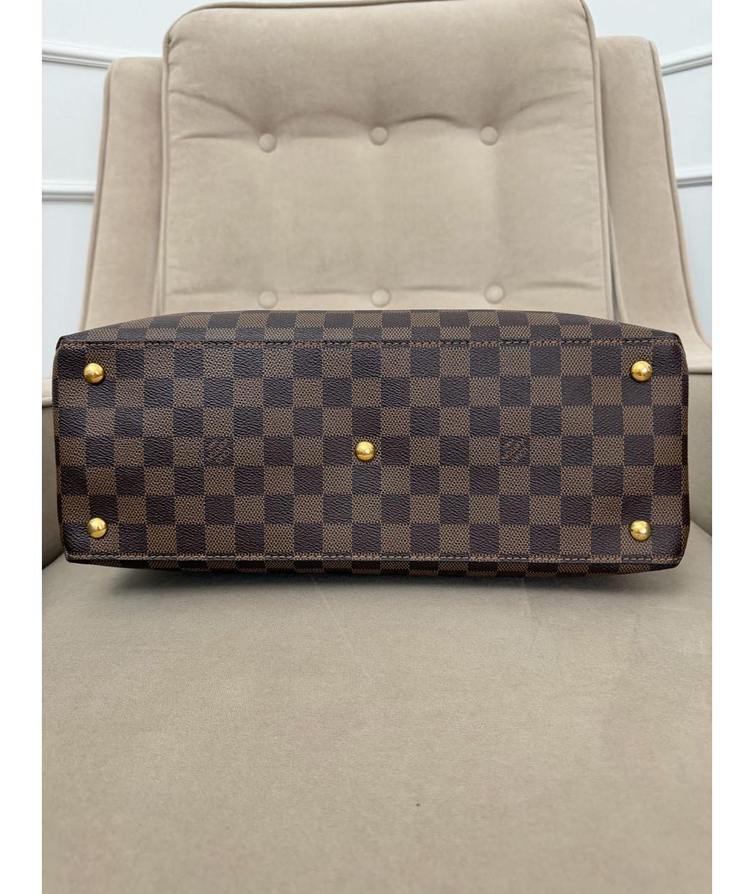 LOUIS VUITTON Коричневая кожаная сумка тоут, фото 5