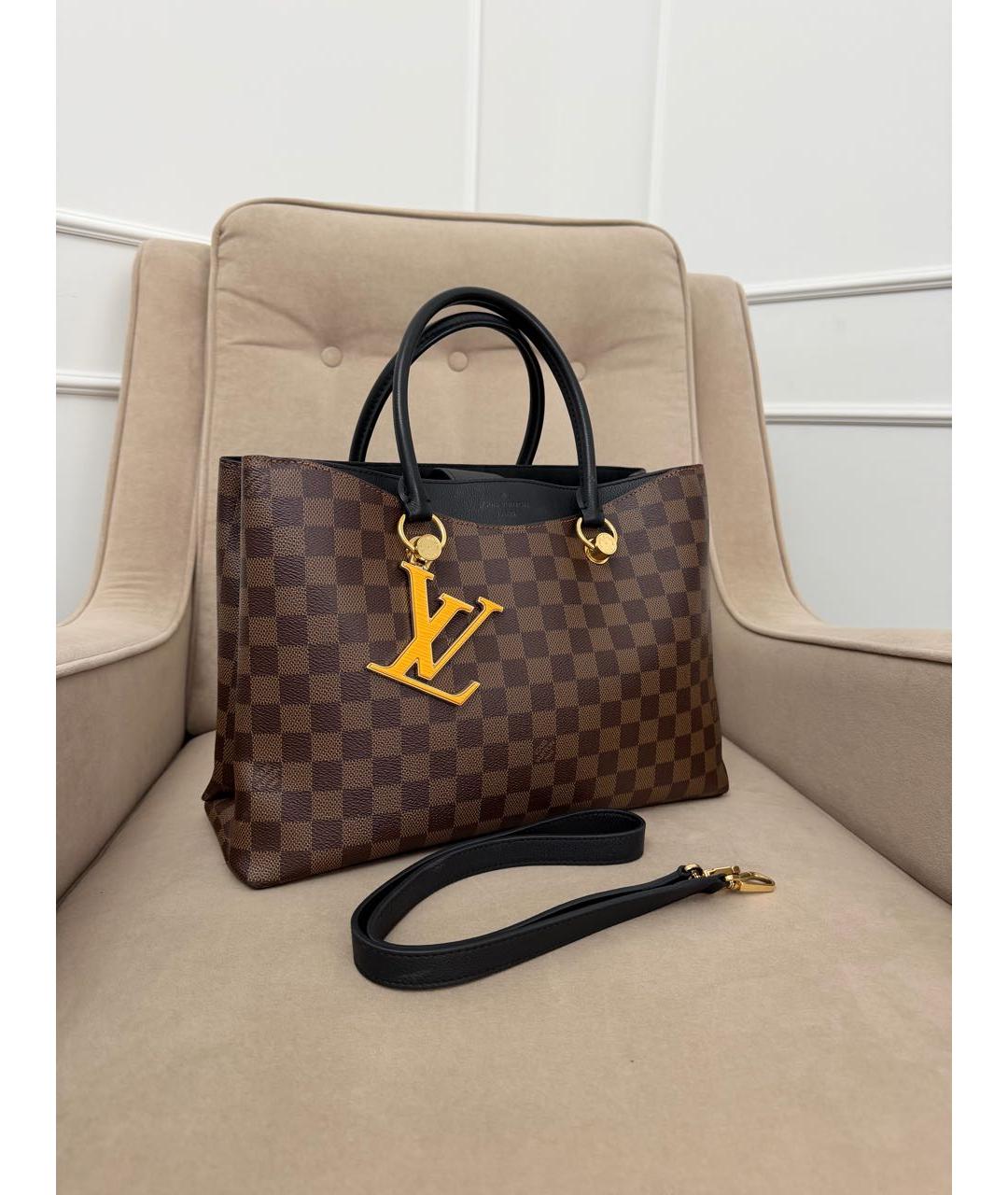LOUIS VUITTON Коричневая кожаная сумка тоут, фото 2
