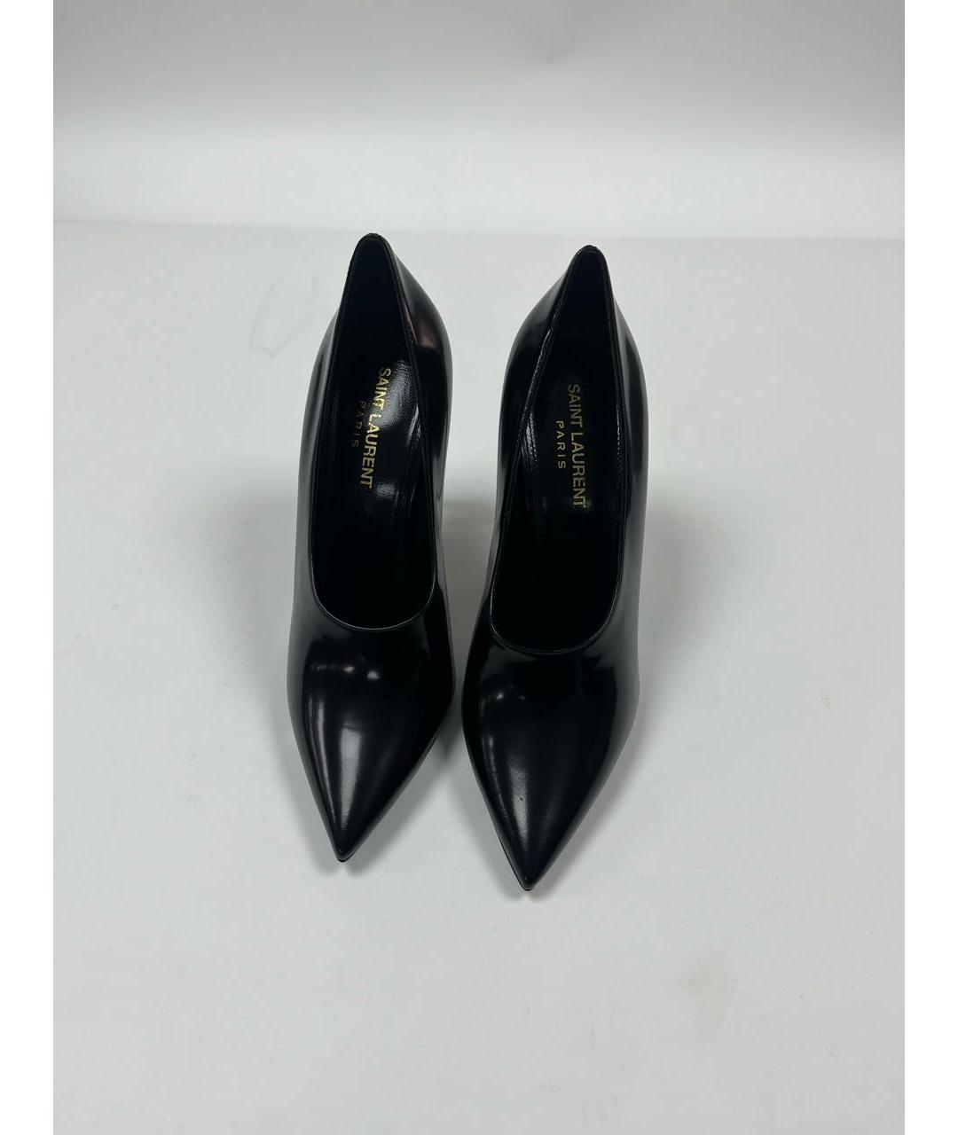 SAINT LAURENT Черные туфли из лакированной кожи, фото 2
