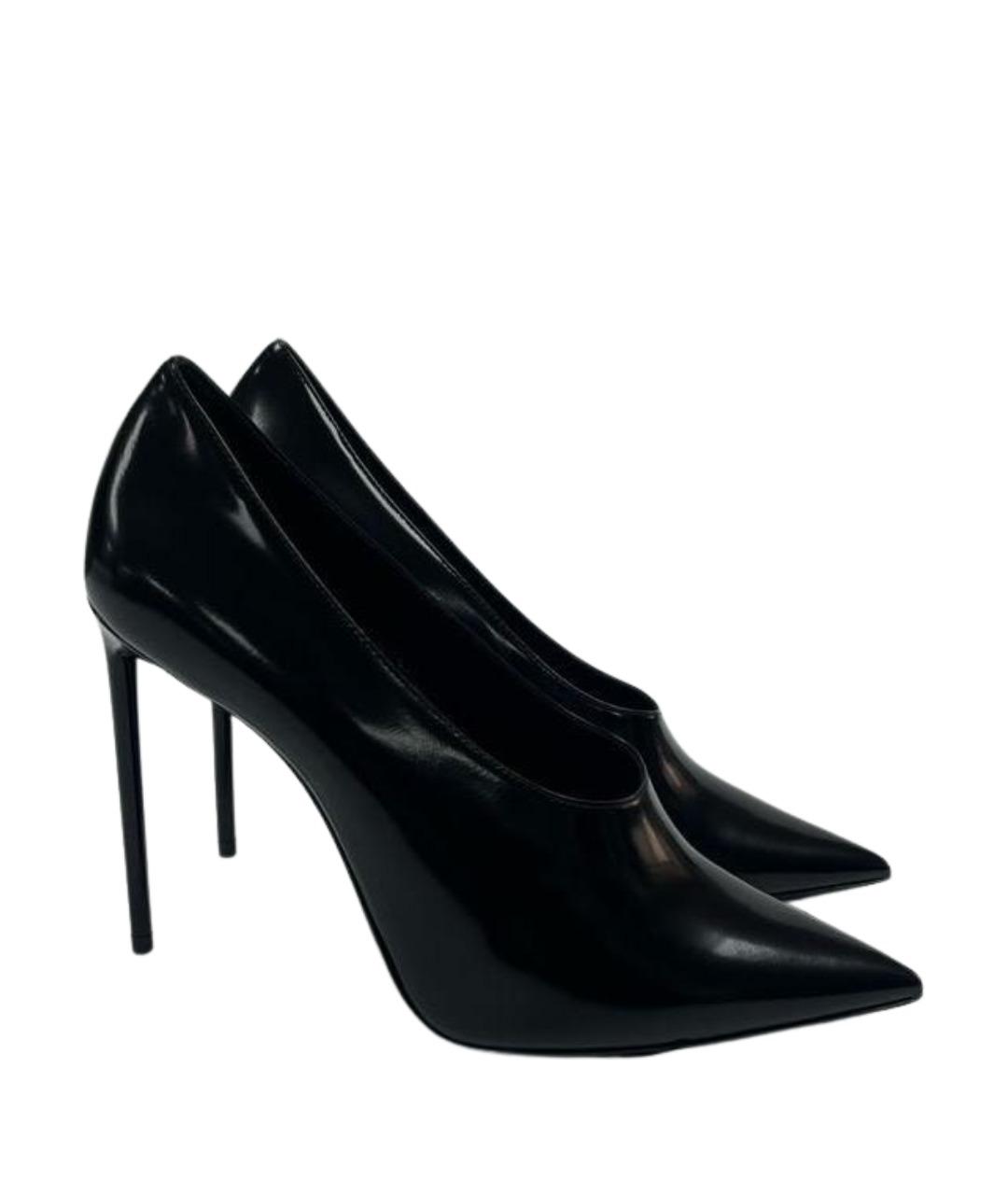 SAINT LAURENT Черные туфли из лакированной кожи, фото 1