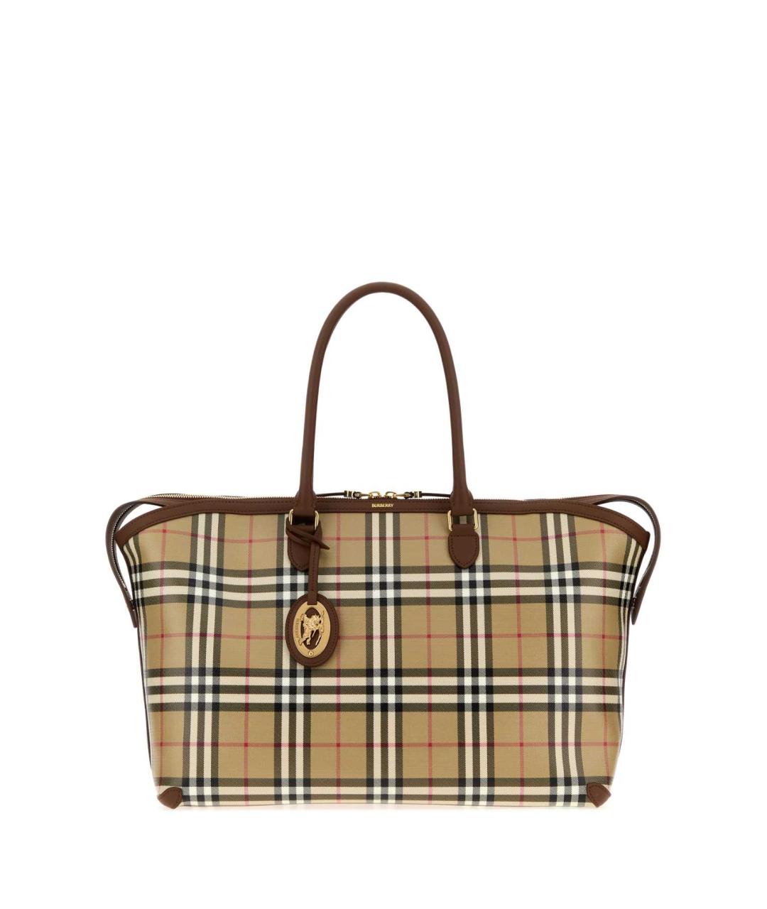 BURBERRY Бежевая сумка тоут из канвы, фото 1