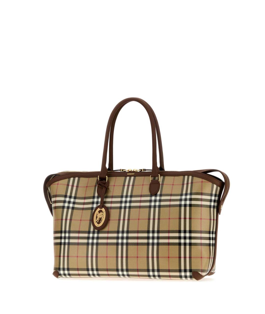 BURBERRY Бежевая сумка тоут из канвы, фото 2