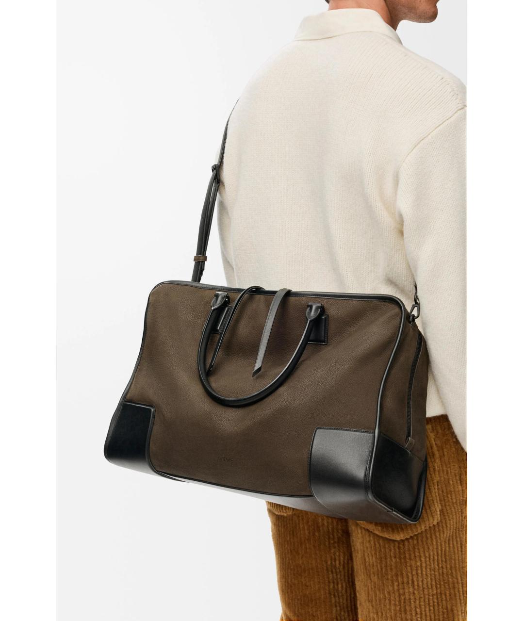 LOEWE Хаки кожаная сумка тоут, фото 4