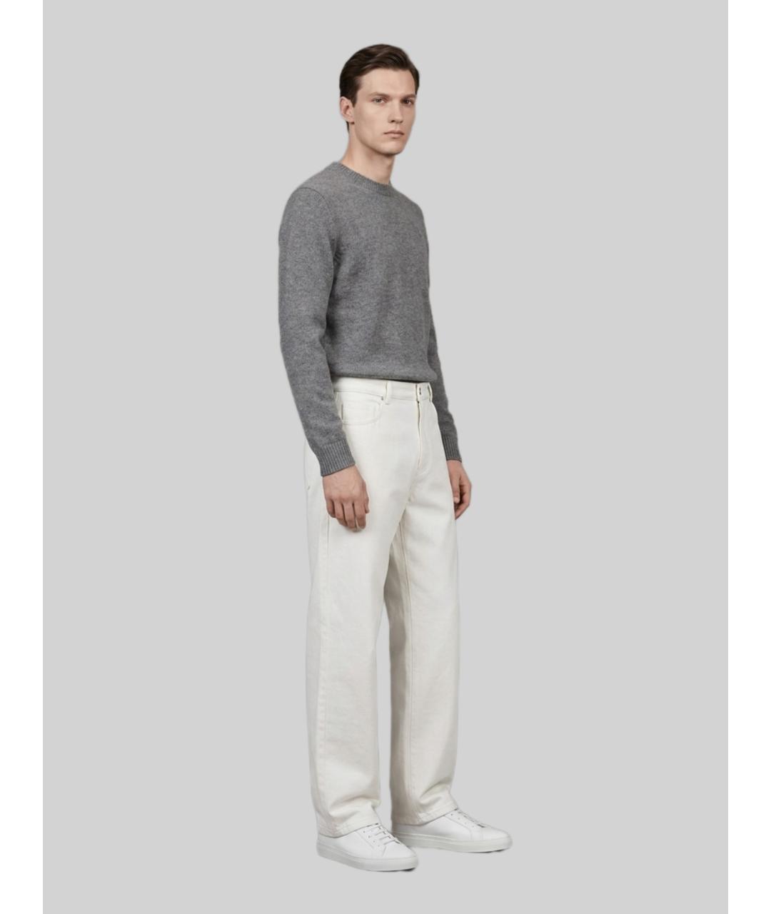 LOEWE Белые хлопковые прямые джинсы, фото 3