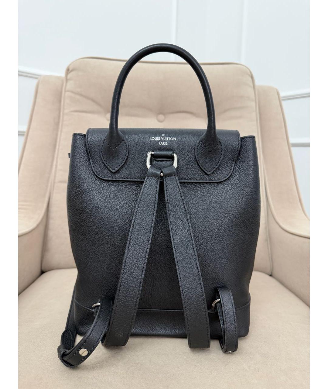 LOUIS VUITTON Черный кожаный рюкзак, фото 3