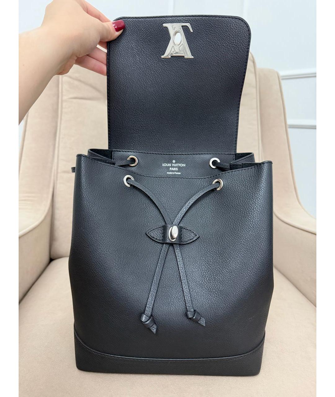 LOUIS VUITTON Черный кожаный рюкзак, фото 5