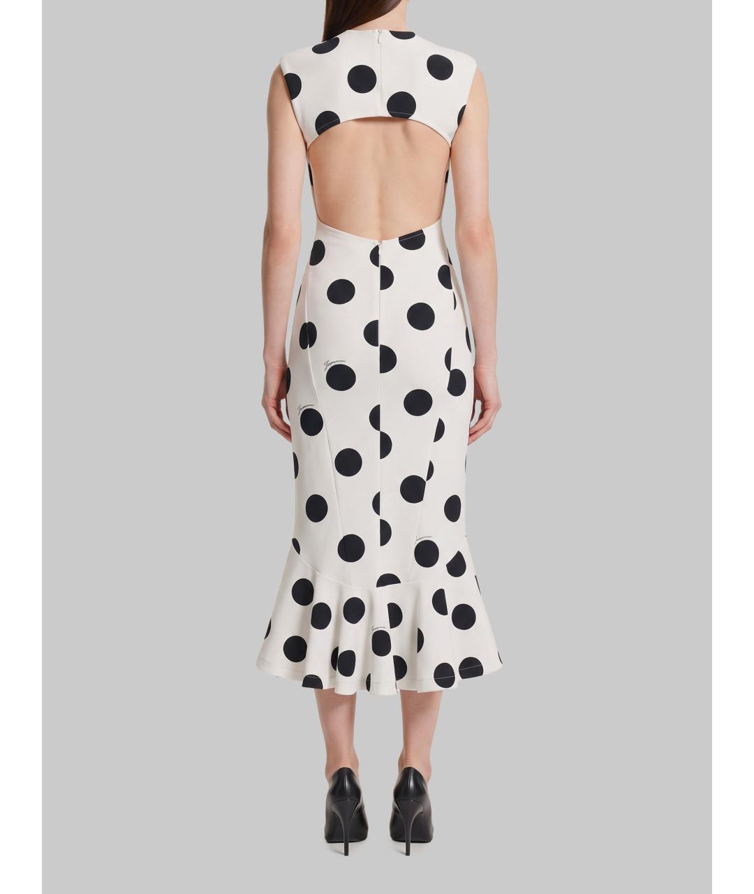 JACQUEMUS Белое вискозное коктейльное платье, фото 3