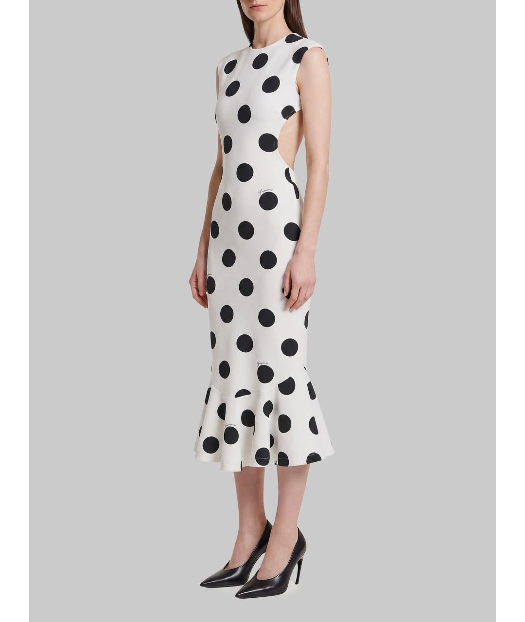 JACQUEMUS Белое вискозное коктейльное платье, фото 2