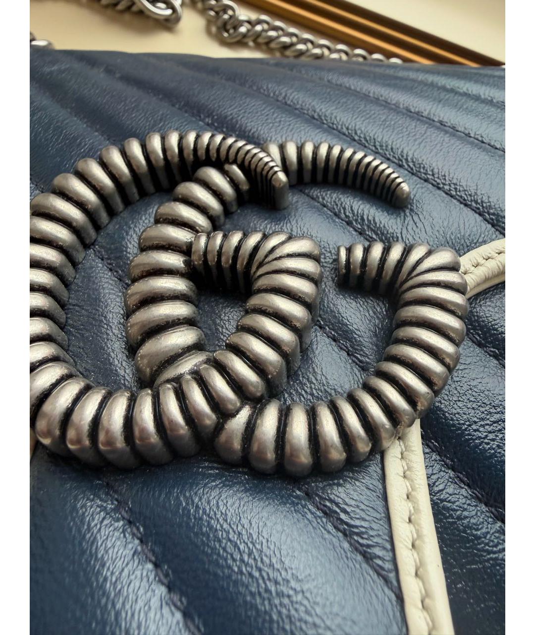 GUCCI Темно-синяя кожаная сумка через плечо, фото 2