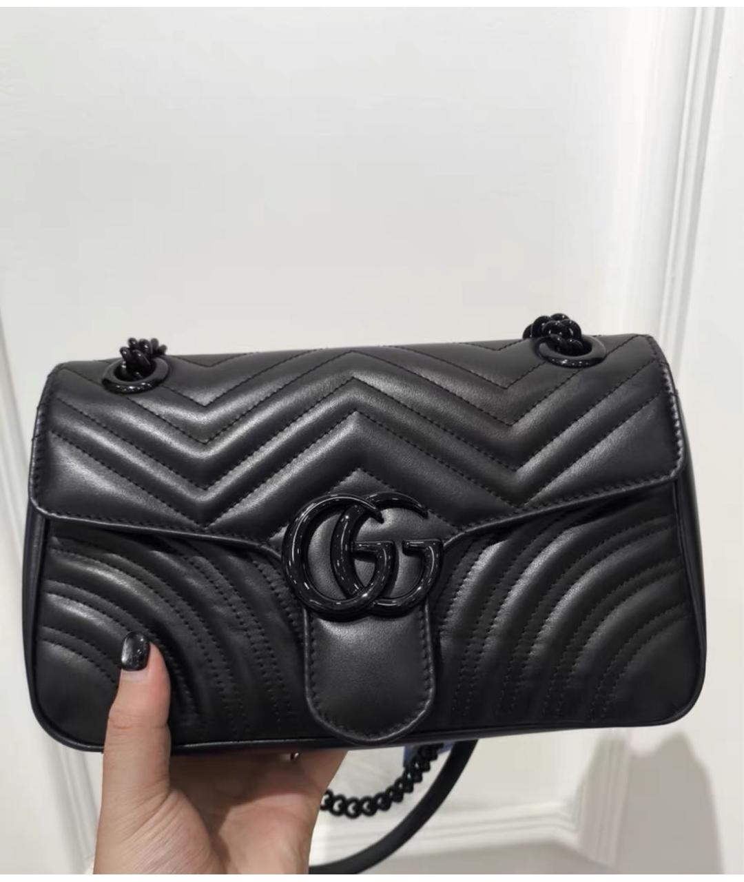 GUCCI Черная кожаная сумка через плечо, фото 2