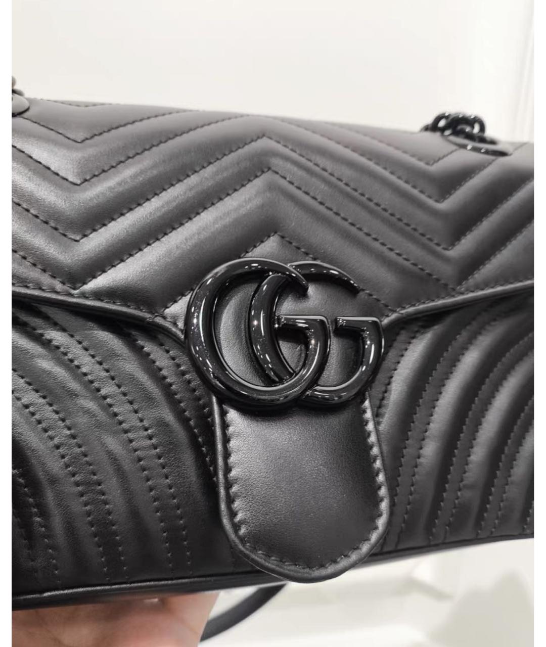 GUCCI Черная кожаная сумка через плечо, фото 3