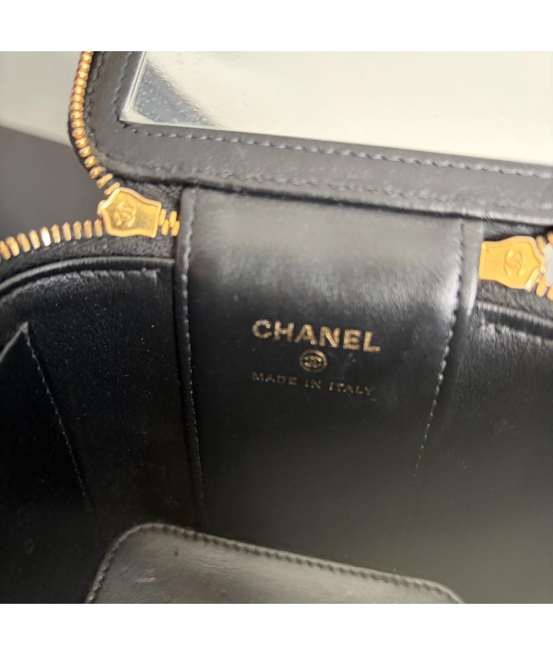 CHANEL Черная кожаная сумка с короткими ручками, фото 4